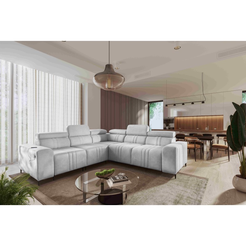 The Verona III corner sofa with a sleeping function in Velvet fabric, Vena 3 – elegance and functionality in one piece of furnit The Verona III corner sofa with a sleeping function in Velvet fabric, Vena 3 – elegance and functionality in one piece of furnit