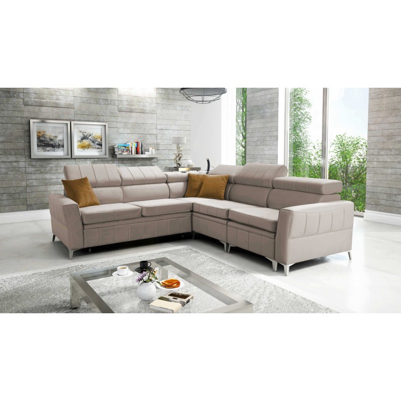 Luxury Corner Sofa Modena IV with Sleeping Function – Velvet, Amor Velvet 4303 Luxury Corner Sofa Modena IV with Sleeping Function – Velvet, Amor Velvet 4303