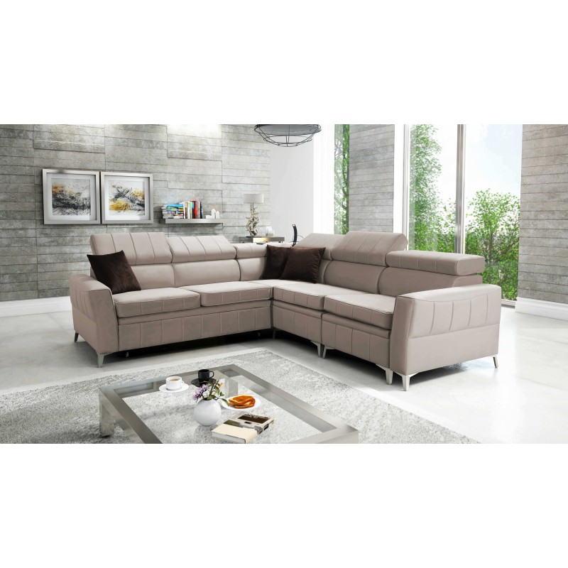 Luxury Corner Sofa Modena IV with Sleeping Function – Velvet, Amor Velvet 4301 Luxury Corner Sofa Modena IV with Sleeping Function – Velvet, Amor Velvet 4301