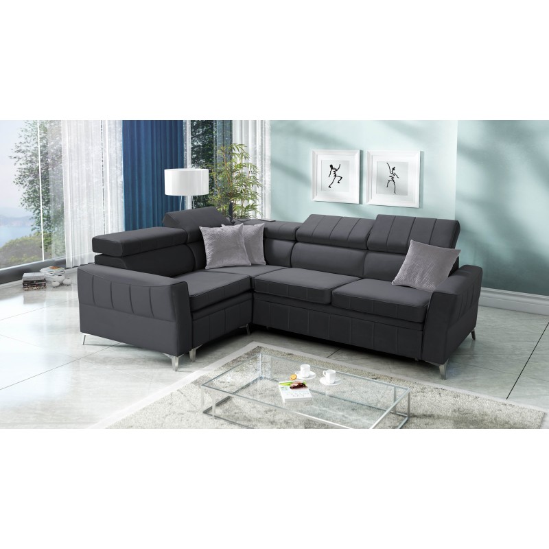 Modena II corner sofa with sleeping function in Velvet fabric, Amor velvet 4321 | The perfect combination of style and functiona
