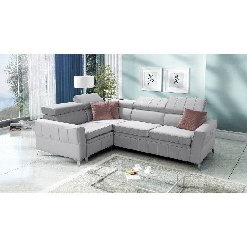 Modena II corner sofa with a sleeping function in Velvet fabric, Amor velvet 4318 | The perfect combination of style and functio