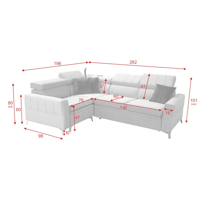 Modena II corner sofa with a sleeping function in Velvet fabric, Amor velvet 4309 | The perfect combination of style and functio Modena II corner sofa with a sleeping function in Velvet fabric, Amor velvet 4309 | The perfect combination of style and functio