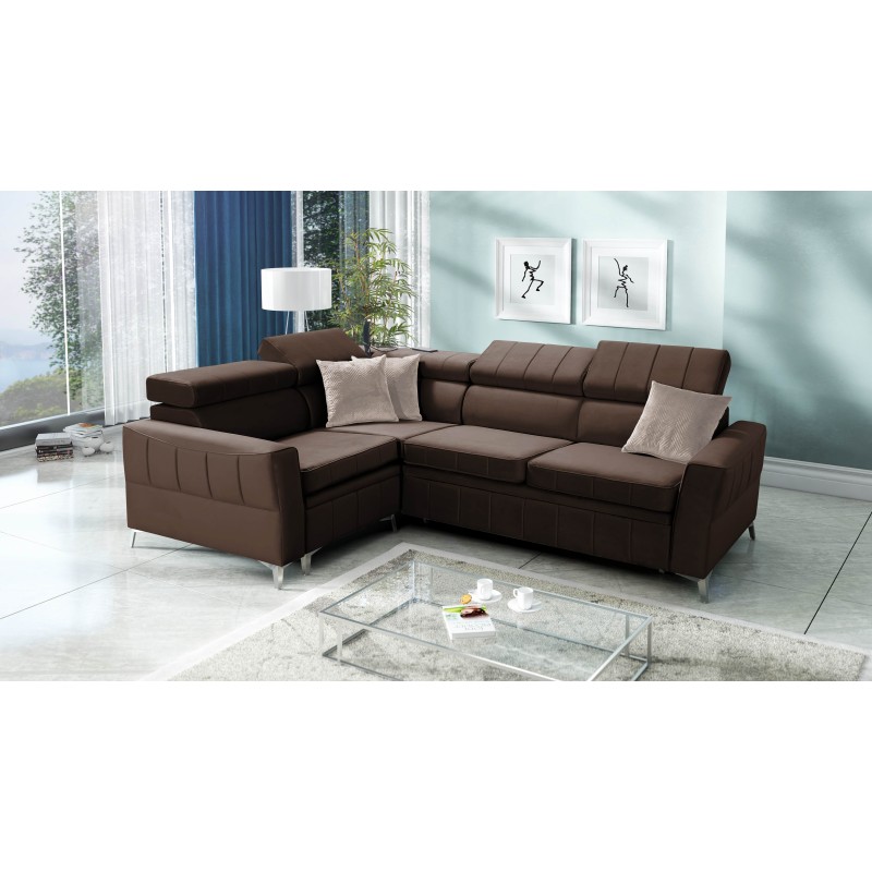 Modena II Corner Sofa with Sleeping Function in Velvet Fabric, Amor Velvet 4301 | The Perfect Combination of Style and Functiona Modena II Corner Sofa with Sleeping Function in Velvet Fabric, Amor Velvet 4301 | The Perfect Combination of Style and Functiona