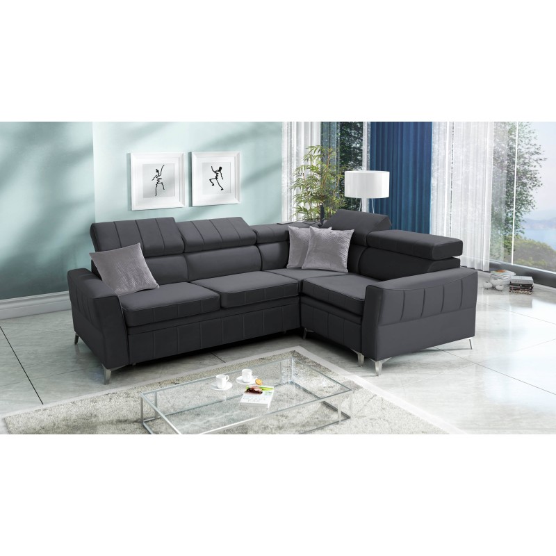Modena II corner sofa with sleeping function in Velvet fabric, Amor velvet 4321 | The perfect combination of style and functiona