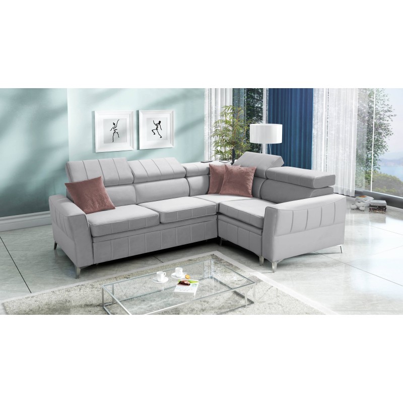 Modena II corner sofa with a sleeping function in Velvet fabric, Amor velvet 4318 | The perfect combination of style and functio