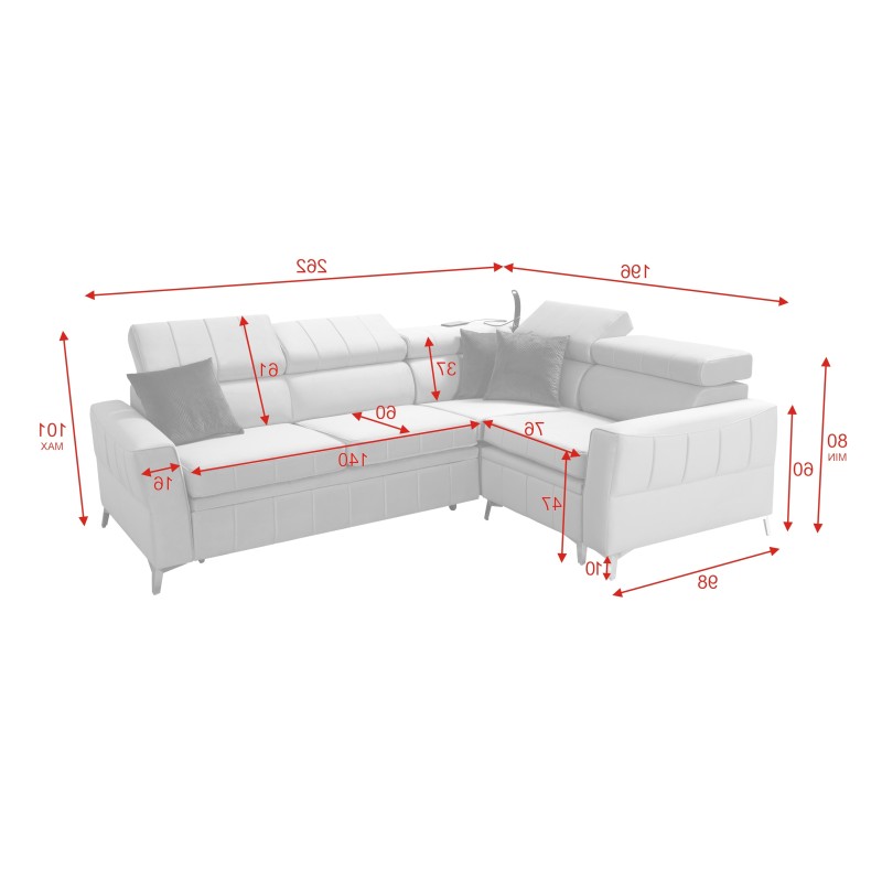 Modena II corner sofa with a sleeping function in Velvet fabric, Amor velvet 4309 | The perfect combination of style and functio Modena II corner sofa with a sleeping function in Velvet fabric, Amor velvet 4309 | The perfect combination of style and functio