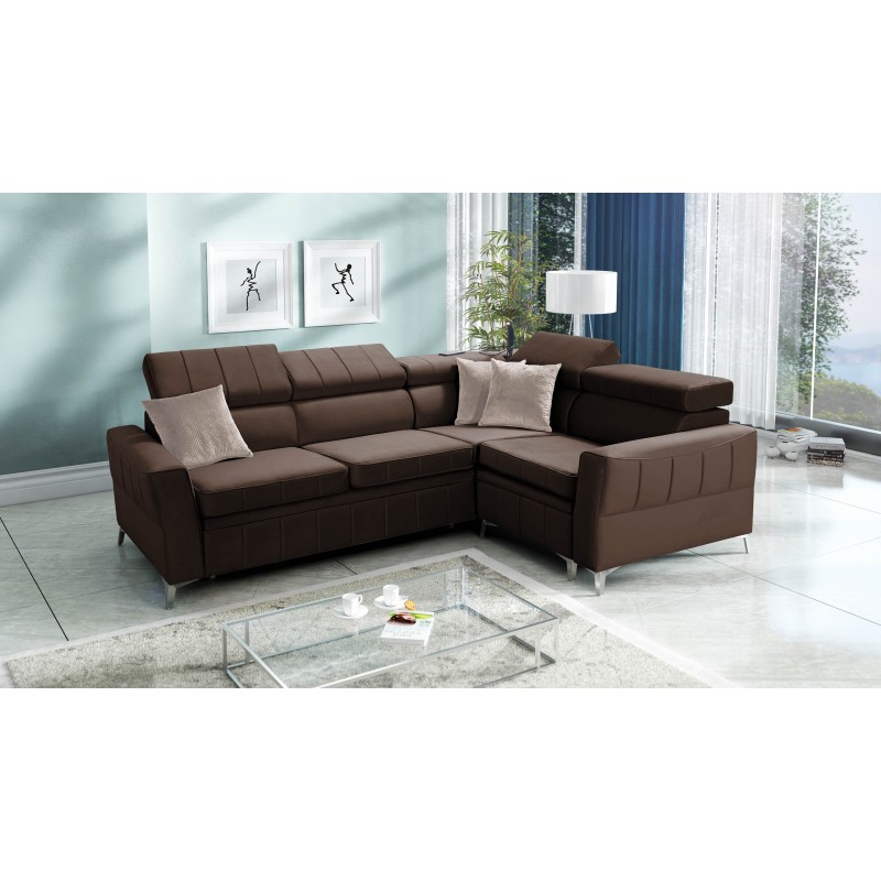 Modena II Corner Sofa with Sleeping Function in Velvet Fabric, Amor Velvet 4301 | The Perfect Combination of Style and Functiona Modena II Corner Sofa with Sleeping Function in Velvet Fabric, Amor Velvet 4301 | The Perfect Combination of Style and Functiona