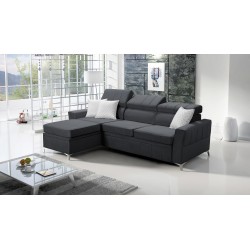 Modena I Corner Sofa with Sleeping Function - Velvet, Amor Velvet 4321 | Your Place of Comfort