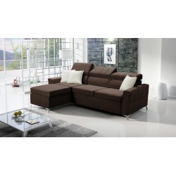 Modena I Corner Sofa with Sleeping Function - Velvet, Amor Velvet 4301 | Your Place of Comfort