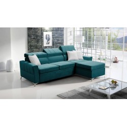 Modena I Corner Sofa with Sleeping Function - Velvet, Amor Velvet 4312 | Your Place of Comfort
