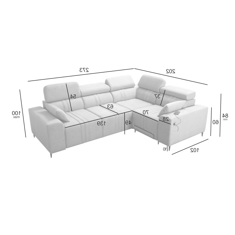 Narożnik Verona II Mix z funkcją spania oraz funkcją relax manualna tkanina Vena 9 Narożnik Verona II Mix z funkcją spania oraz funkcją relax manualna tkanina Vena 9