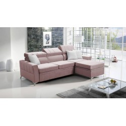 Modena I Corner Sofa with Sleeping Function - Velvet, Amor Velvet 4308 | Your Place of Comfort