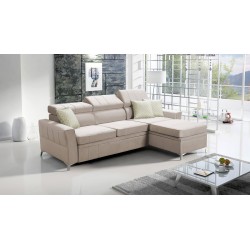 Modena I Corner Sofa with Sleeping Function - Velvet, Amor Velvet 4303 | Your Place of Comfort