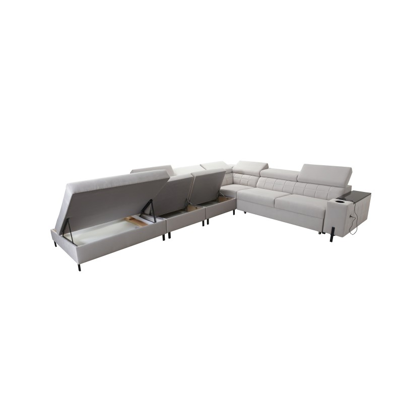 Sofá esquinero Zetta IX con función de cama y bar - Velvet, Jaguar 2162 | Mueble lujoso y funcional Sofá esquinero Zetta IX con función de cama y bar - Velvet, Jaguar 2162 | Mueble lujoso y funcional