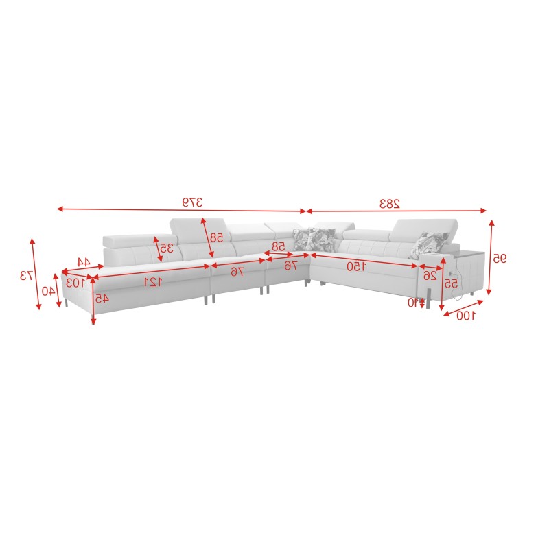 Ecksofa Zetta IX mit Schlaffunktion und Bar - Velvet, Jaguar 2162 | Luxuriöses und funktionales Möbelstück Ecksofa Zetta IX mit Schlaffunktion und Bar - Velvet, Jaguar 2162 | Luxuriöses und funktionales Möbelstück