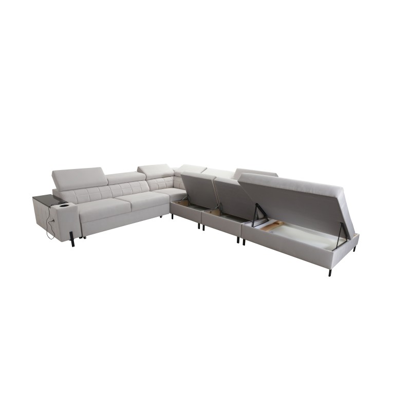 Sofá esquinero Zetta IX con función de cama y bar - Velvet, Jaguar 2162 | Mueble lujoso y funcional Sofá esquinero Zetta IX con función de cama y bar - Velvet, Jaguar 2162 | Mueble lujoso y funcional