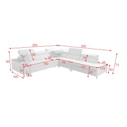 Ecksofa Zetta VIII aus Velvet, Jaguar 2162 - Eleganz, Komfort und Funktionalität Ecksofa Zetta VIII aus Velvet, Jaguar 2162 - Eleganz, Komfort und Funktionalität