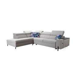 Zetta III corner sofa with sleeping function and USB port - Velvet, Jaguar 2180 Zetta III corner sofa with sleeping function and USB port - Velvet, Jaguar 2180