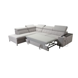 Zetta III corner sofa with sleeping function and USB port - Velvet, Jaguar 2180 Zetta III corner sofa with sleeping function and USB port - Velvet, Jaguar 2180