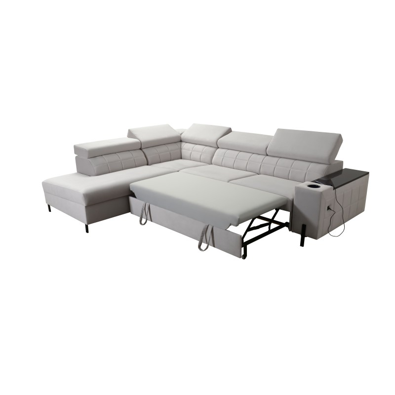 Zetta III corner sofa with sleeping function and USB port - Velvet, Jaguar 2180 Zetta III corner sofa with sleeping function and USB port - Velvet, Jaguar 2180