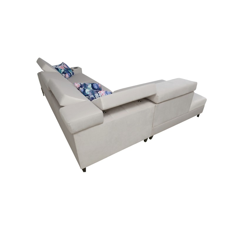 Zetta III corner sofa with sleeping function and USB port - Velvet, Jaguar 2180 Zetta III corner sofa with sleeping function and USB port - Velvet, Jaguar 2180
