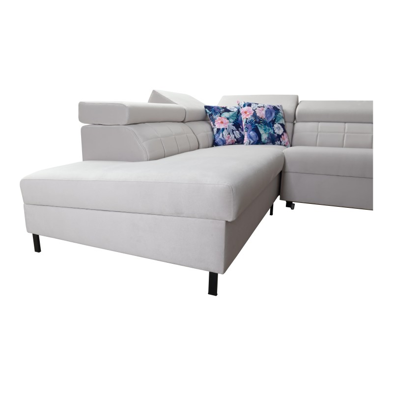 Zetta III corner sofa with sleeping function and USB port - Velvet, Jaguar 2180 Zetta III corner sofa with sleeping function and USB port - Velvet, Jaguar 2180
