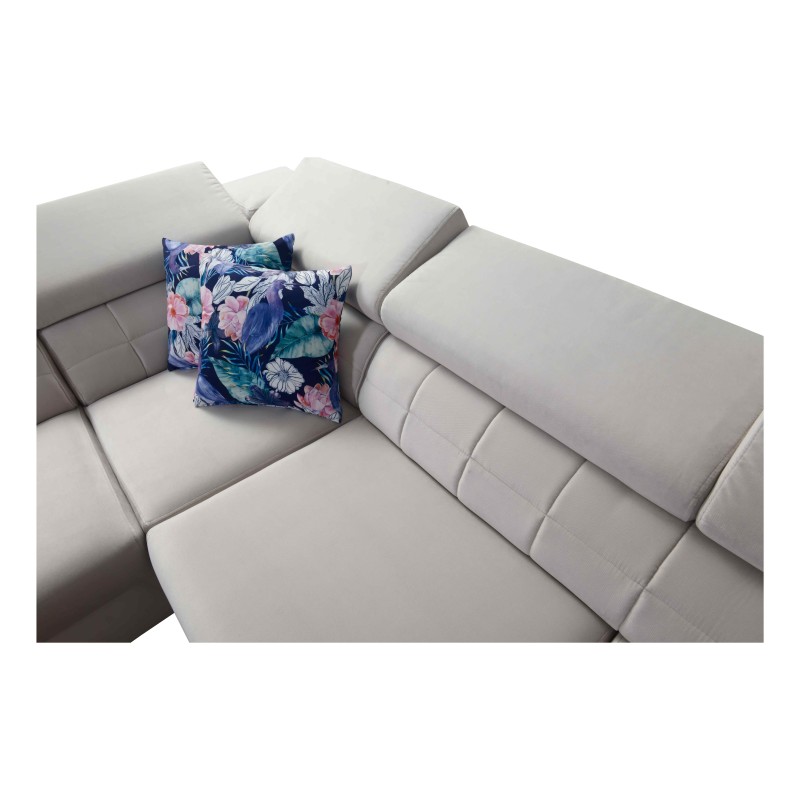 Zetta III corner sofa with sleeping function and USB port - Velvet, Jaguar 2180 Zetta III corner sofa with sleeping function and USB port - Velvet, Jaguar 2180