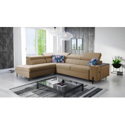 Zetta III corner sofa with sleeping function and USB port - Velvet, Jaguar 2176