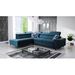 Zetta III corner sofa with sleeping function and USB port - Velvet, Jaguar 2175