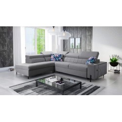Zetta III corner sofa with sleeping function and USB port - Velvet, Jaguar 2167