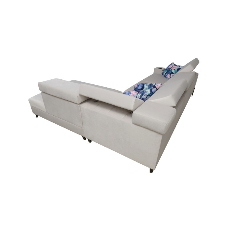 Zetta III corner sofa with sleeping function and USB port - Velvet, Jaguar 2183 Zetta III corner sofa with sleeping function and USB port - Velvet, Jaguar 2183