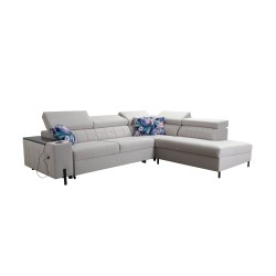Zetta III corner sofa with sleeping function and USB port - Velvet, Jaguar 2180 Zetta III corner sofa with sleeping function and USB port - Velvet, Jaguar 2180