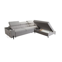 Zetta III corner sofa with sleeping function and USB port - Velvet, Jaguar 2180 Zetta III corner sofa with sleeping function and USB port - Velvet, Jaguar 2180
