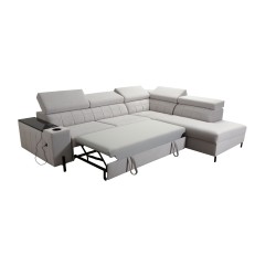 Zetta III corner sofa with sleeping function and USB port - Velvet, Jaguar 2180 Zetta III corner sofa with sleeping function and USB port - Velvet, Jaguar 2180