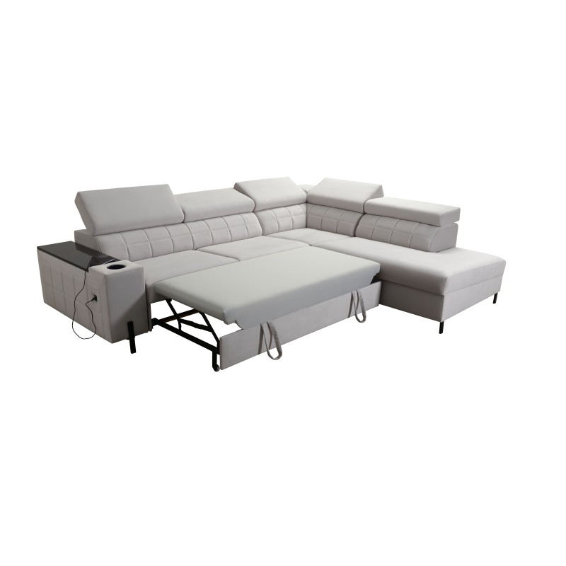 Zetta III corner sofa with sleeping function and USB port - Velvet, Jaguar 2180 Zetta III corner sofa with sleeping function and USB port - Velvet, Jaguar 2180
