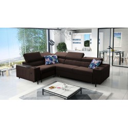 Narożnik Zetta II z funkcją spania, barem, pojemnikem na pościel i portem usb - Velvet, Jaguar 2180
