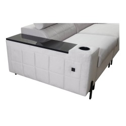 Zetta II corner sofa with sleeping function, bar, storage for bedding, and USB port - Velvet, Jaguar 2176 Zetta II corner sofa with sleeping function, bar, storage for bedding, and USB port - Velvet, Jaguar 2176