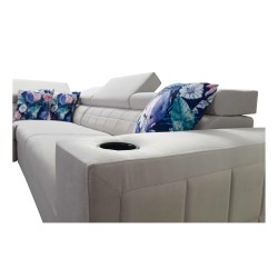 Zetta II corner sofa with sleeping function, bar, bedding storage, and USB port - Velvet, Jaguar 2175 Zetta II corner sofa with sleeping function, bar, bedding storage, and USB port - Velvet, Jaguar 2175