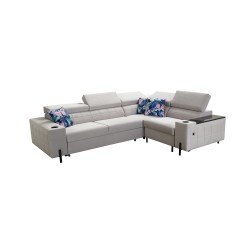 Zetta II corner sofa with a sleeping function, bar, storage for bedding, and USB port - Velvet, Jaguar 2180 Zetta II corner sofa with a sleeping function, bar, storage for bedding, and USB port - Velvet, Jaguar 2180