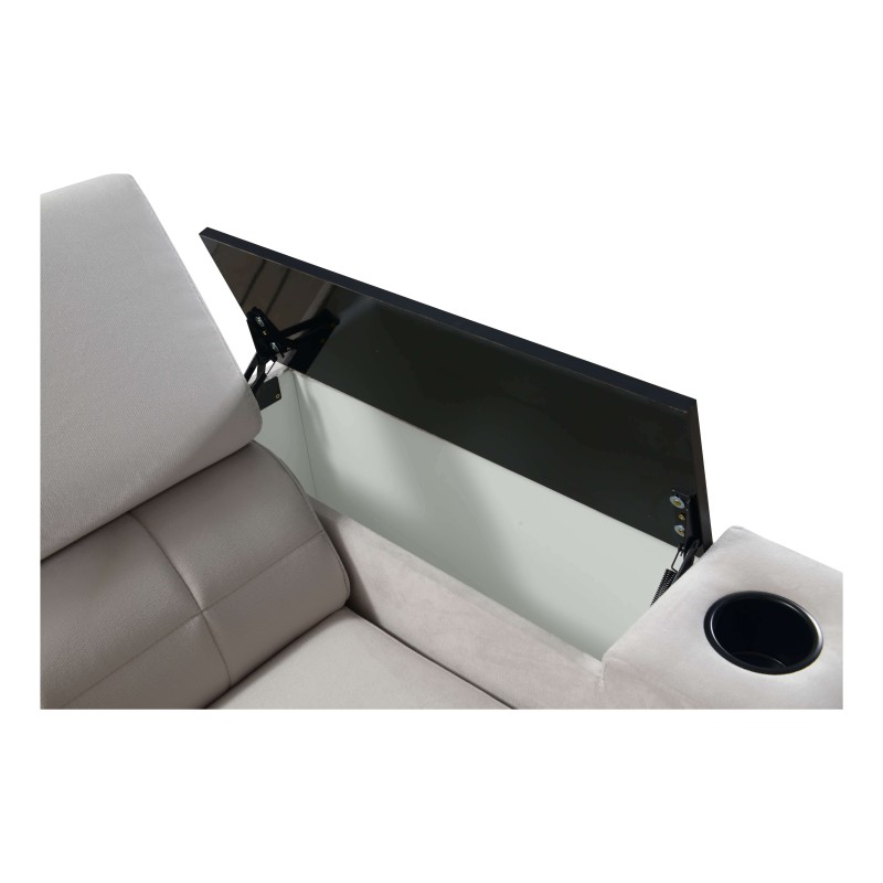 Zetta II corner sofa with sleeping function, bar, storage for bedding, and USB port - Velvet, Jaguar 2176 Zetta II corner sofa with sleeping function, bar, storage for bedding, and USB port - Velvet, Jaguar 2176