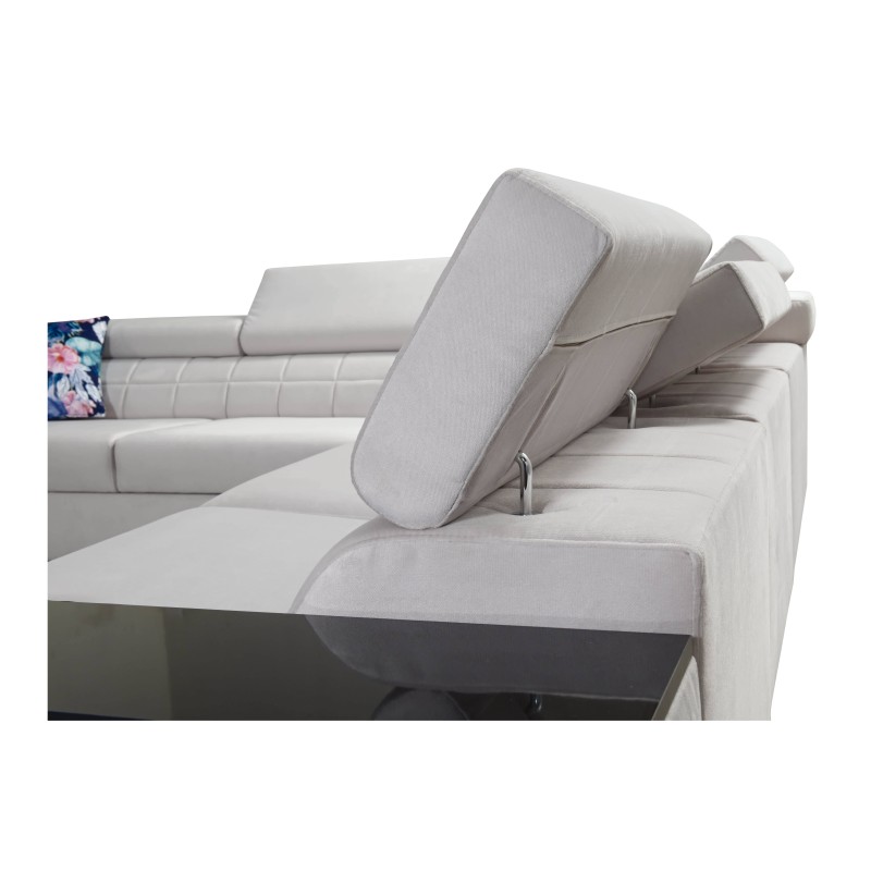 Zetta II corner sofa with sleeping function, bar, bedding storage, and USB port - Velvet, Jaguar 2175 Zetta II corner sofa with sleeping function, bar, bedding storage, and USB port - Velvet, Jaguar 2175