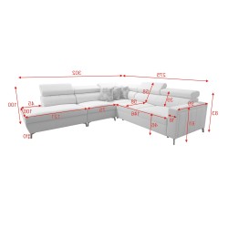 Arco VIII corner sofa with sleeping function and adjustable headrests Arco VIII corner sofa with sleeping function and adjustable headrests
