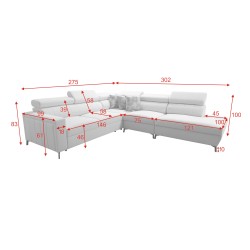 Arco VIII corner sofa with sleeping function and adjustable headrests Arco VIII corner sofa with sleeping function and adjustable headrests