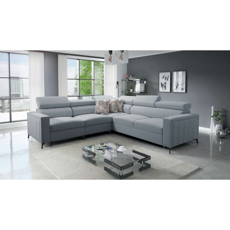 Arco IV corner sofa with sleeping function, Plecionka fabric, Sawana 72 - elegance and functionality Arco IV corner sofa with sleeping function, Plecionka fabric, Sawana 72 - elegance and functionality