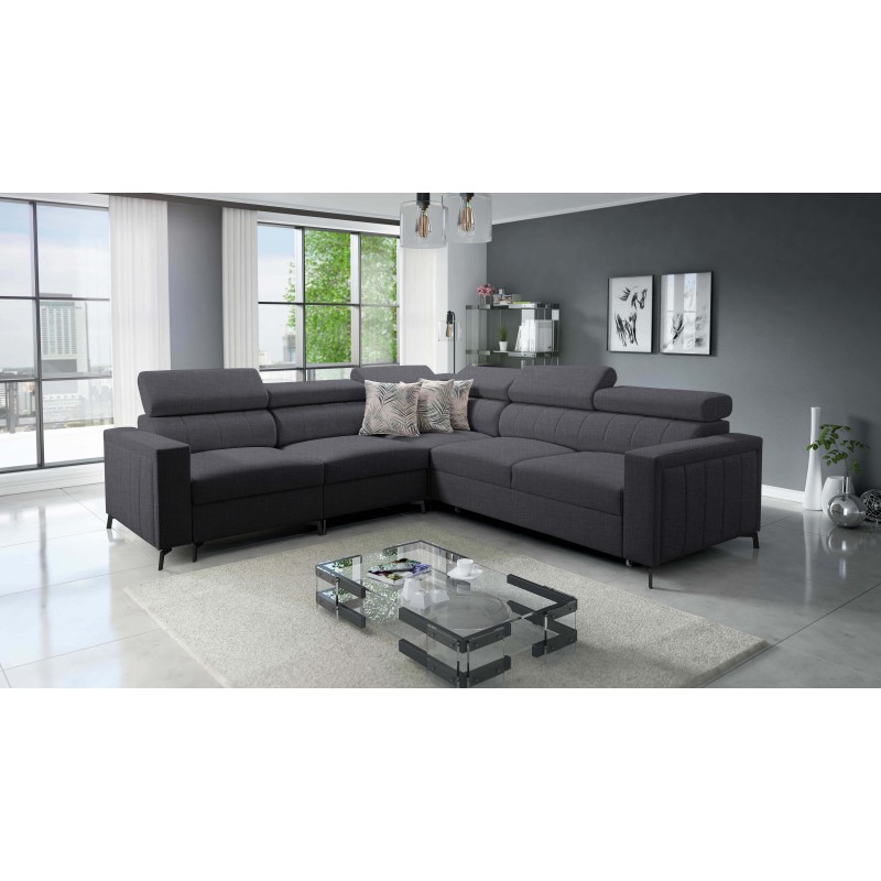 Arco IV Corner Sofa with Sleeping Function, Plecionka Fabric, Sawana 96 - Elegance and Functionality Arco IV Corner Sofa with Sleeping Function, Plecionka Fabric, Sawana 96 - Elegance and Functionality