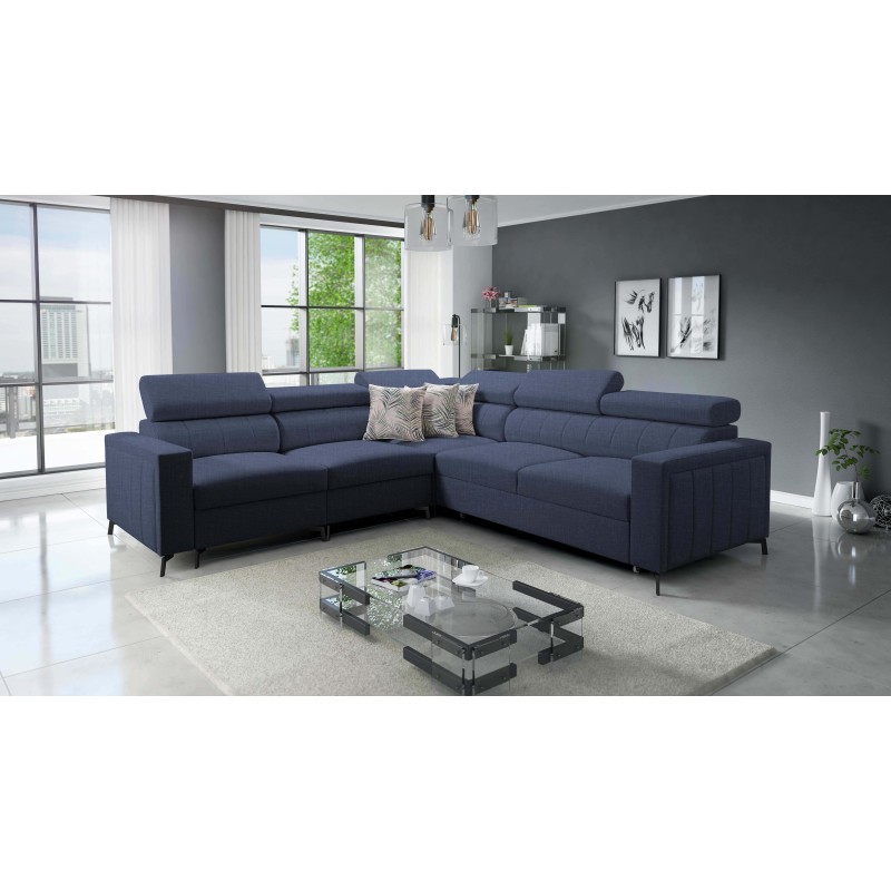 Arco IV corner sofa with sleeping function, Plecionka fabric, Sawana 80 - elegance and functionality Arco IV corner sofa with sleeping function, Plecionka fabric, Sawana 80 - elegance and functionality