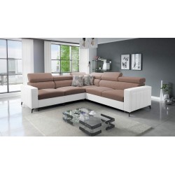 Arco IV Corner Sofa Bed with Sleeping Function, Fabric Weave, Sawana 25 + Eco-leather - Elegance and Functionality