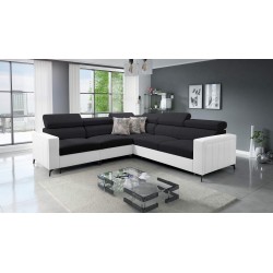 Arco IV Corner Sofa with Sleeping Function, Fabric Weave, Sawana 14 + Eco-leather - Elegance and Functionality