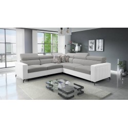Arco IV corner sofa with sleeping function, Velvet fabric, Mono 244 + Eco-leather - elegance and functionality