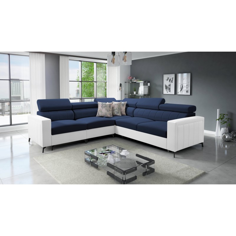 Arco IV corner sofa with sleeping function, Velvet fabric, Mono 241 + Eco-leather - elegance and functionality Arco IV corner sofa with sleeping function, Velvet fabric, Mono 241 + Eco-leather - elegance and functionality